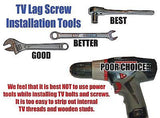 M4 Complete TV Wall Mount Bracket Bolts & Lag Screws • Stainless • VESA 75 & 100