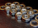 Bicycle Brake Pad Lock Nuts and Washers - 8 pack - Stainless Steel
