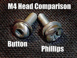 M4x12mm TV Wall Bracket Mount Button Bolts/Screws • Stainless • VESA 75 & 100