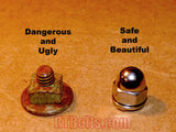 Acorn Cap Nuts size 1/4-20 Stainless Steel, UNC Thread for Safety Show Car Boat RV Truck Motorcycle Bike Playground - Dome Hex 08a