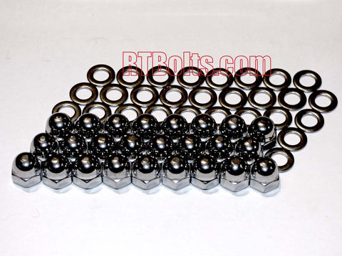 Acorn Cap Nuts size 10-24 Stainless Steel, UNC Thread for Safety Show Car Boat RV Truck Motorcycle Bike Playground - Dome Hex 1a