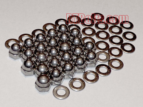 Acorn Cap Nuts 8-32 Safety, Show, Dome, Hex, Stainless Steel, UNC Thread-01a