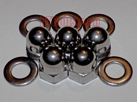Metric 8mm Acorn Cap Nuts (5 pcs) Safety Show Dome Hex Stainless Steel M8 Thread 01