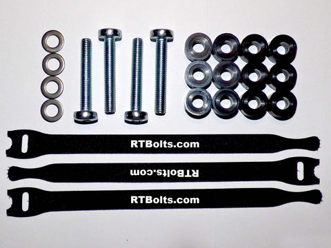 TV Screws/Bolts Mounting Kit • XX Long M8x50mm bolts/screws for mounting TV to wall bracket • 30mm Long Spacers • Washers & Cable Ties