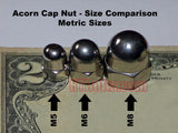 Metric 8mm Acorn Cap Nuts (5 pcs) Safety Show Dome Hex Stainless Steel M8 Thread 06
