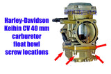 2-Harley Keihin 40CV float bowl screws locations