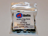 Acorn Cap Nuts 8-32 Safety, Show, Dome, Hex, Stainless Steel, UNC Thread-04a
