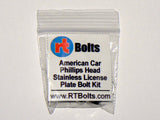 American Car License Plate Screws Phillips Head Stainless 02